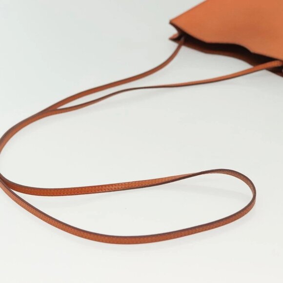 HERMES Omenitu Shoulder Bag Leather Orange Auth BA4408 - Picture 11 of 15